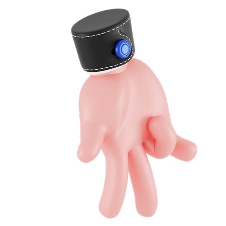 Stand Pose Finger Hand Gesture  3D Icon