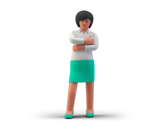 Standing Businesswoman 3D Illustration