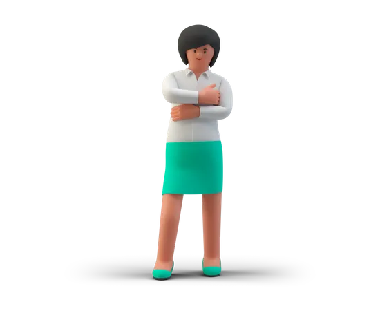 Standing Businesswoman  3D Illustration