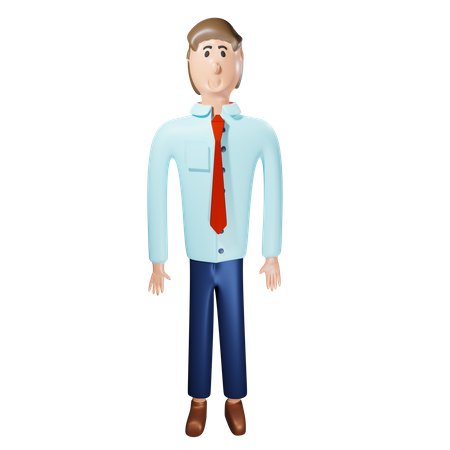 Standing Cool Businessman  3D Icon