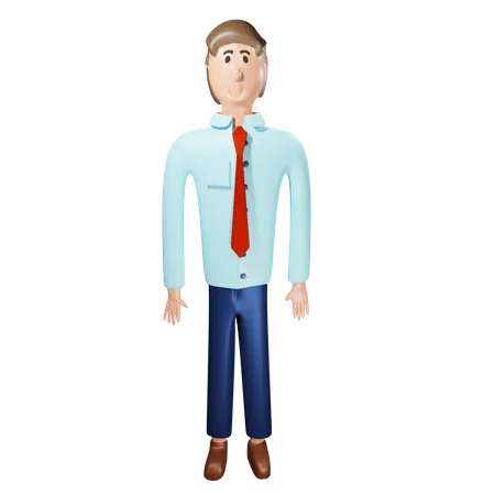 Standing Cool Businessman 3D Illustration