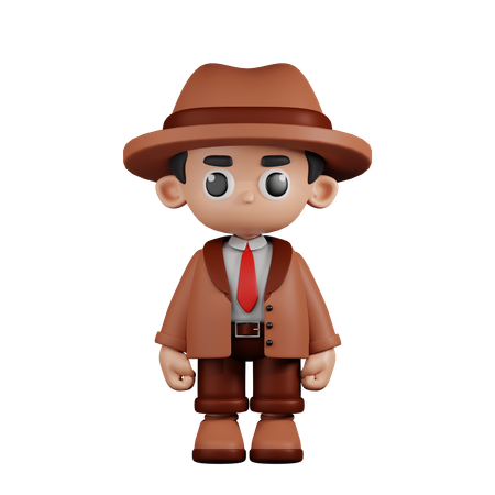 Standing Detective  3D Illustration