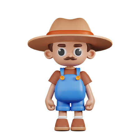 Standing Farmer  3D Illustration