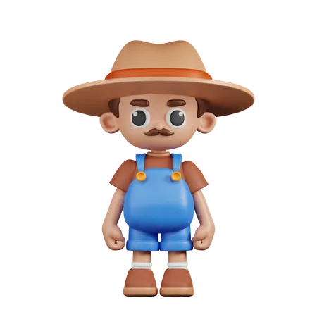 Standing Farmer  3D Illustration