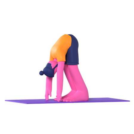 Standing Forward Bend Pose  3D Icon