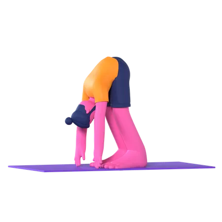 Standing Forward Bend Pose  3D Icon