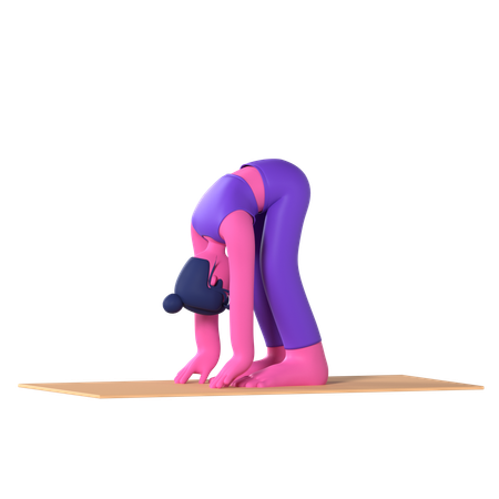 Standing Forward Bend Pose  3D Icon