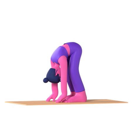 Standing Forward Bend Pose  3D Icon