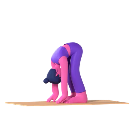 Standing Forward Bend Pose  3D Icon