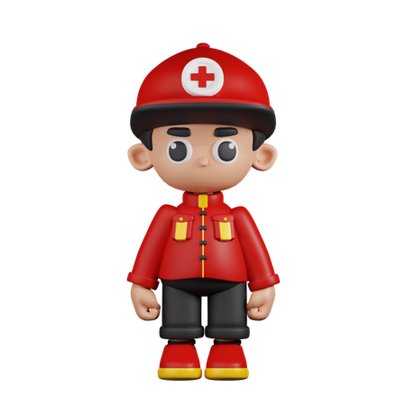 Standing Paramedic  3D Illustration