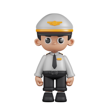 Standing Pilot  3D Illustration