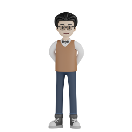 Standing Professor  3D Illustration