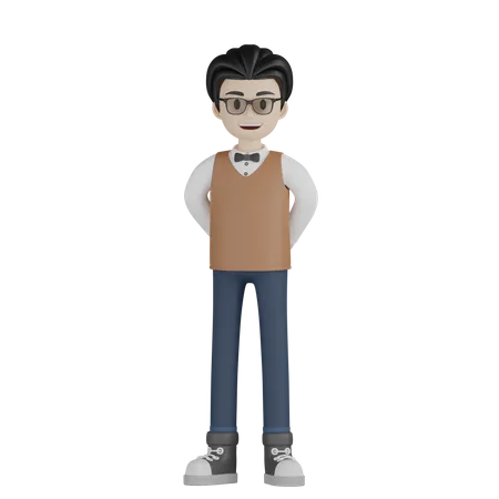 Standing Professor  3D Illustration