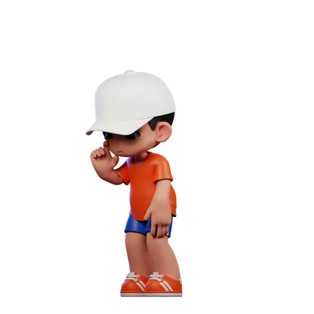 Standing Sad  3D Illustration