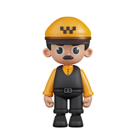 Standing Taxi Driver  3D Icon