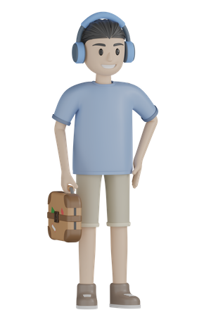 Standing Tourist 3D Illustration