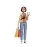 3d standing girl logo