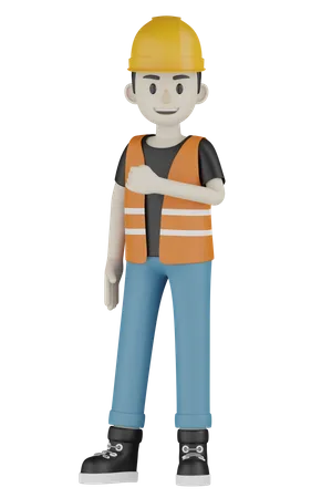 Standing Worker  3D Illustration