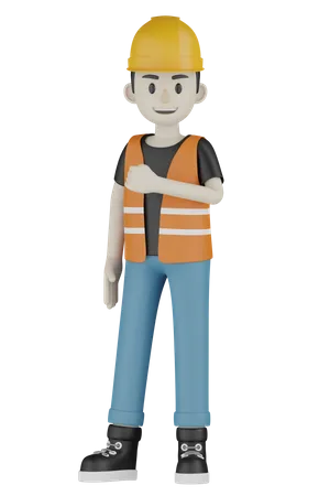 Standing Worker 3D Illustration