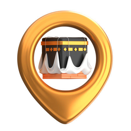 Standort der Kaaba-Stecknadel 3D Icon