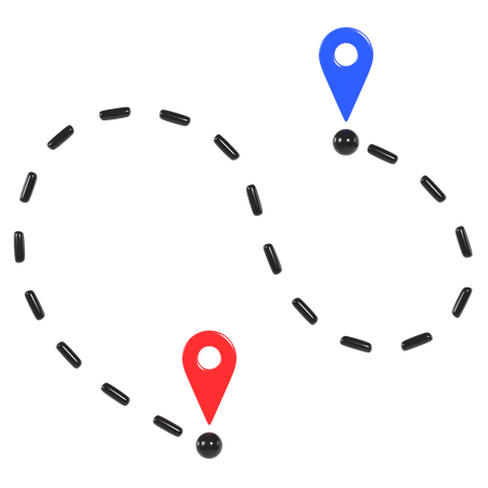 Lage Route  3D Illustration