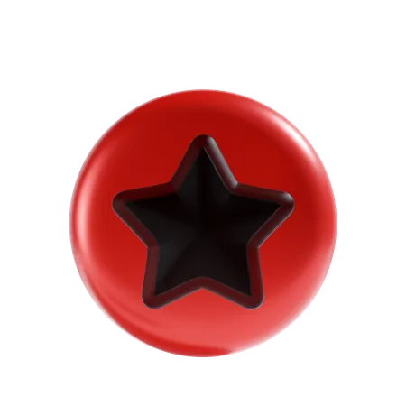 Star Icon With Red Background 3D Icon
