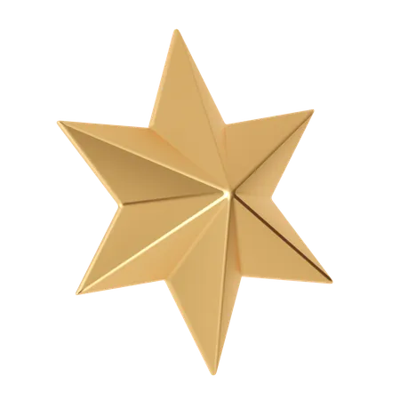 Glossy Star Ornament Illustration In 3 D Design 3D Icon