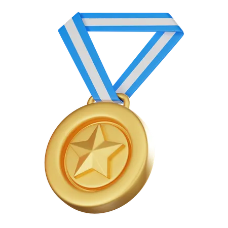 Star Medal Symbolizing Victory And Excellence Ideal For Showcasing Success Awards And Honors 3 D Render Illustration 3D Icon