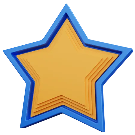 3 D Rendering Blue And Yellow Star Stack Isolated 3D Icon