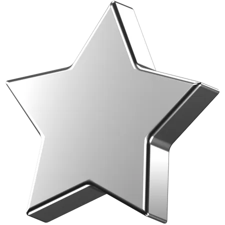 3 D Icon Of A Silver Star 3D Icon
