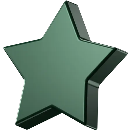 3 D Icon Of A Green Star 3D Icon