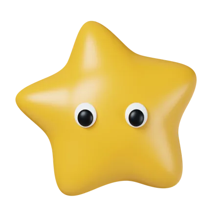 3 D Star Emoji Mascot Icon Isolated On Gray Background 3 D Rendering Illustration Clipping Path 3D Icon