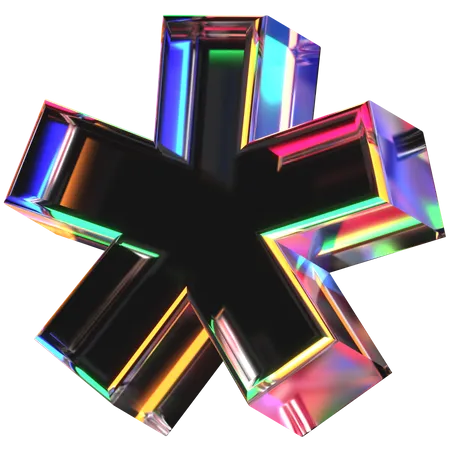 3 D Icon Of A Glass Star 3D Icon
