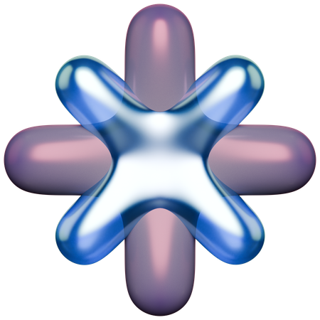 Star Abstract Y 2 K Glossy  3D Icon