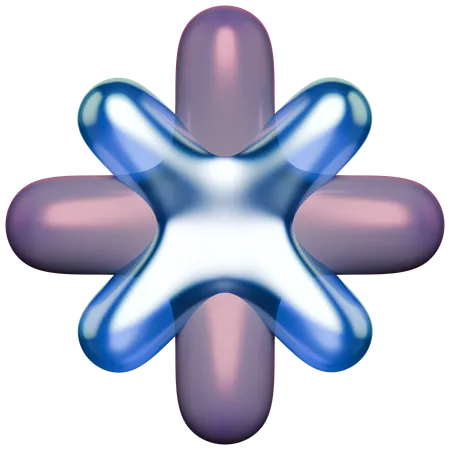 Star Abstract Y 2 K Glossy  3D Icon