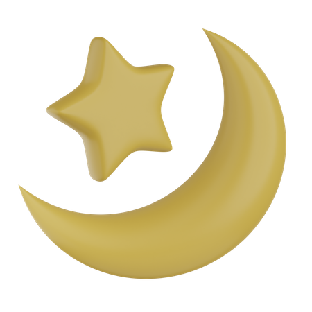 Star And Crescent Moon 3D Icon