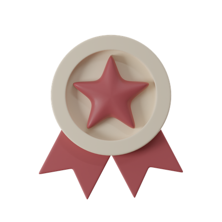 Star And Ribbon  3D Icon