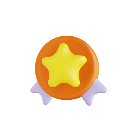 Star Badge 3D Illustration