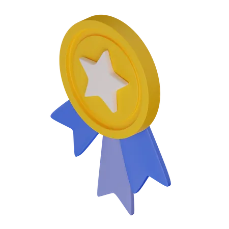 Award With Ribbons 3D Illustration