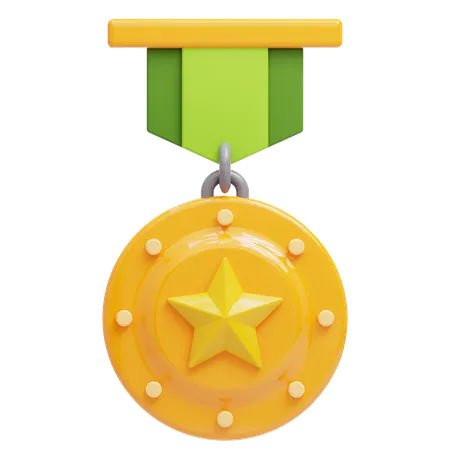 3 D Gold Badge With Star Suitable For Your Projects Related To Reward Award Winning Badges And Trophy 3D Icon
