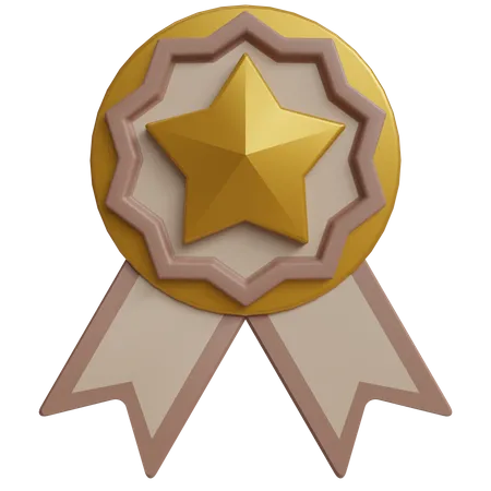Star Badge Medal 3 D Illustration Education With Transparent Background 3D Icon