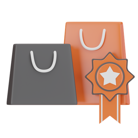 Star Badge Shopping Bags  3D Icon