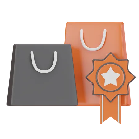 Star Badge Shopping Bags  3D Icon