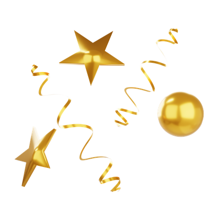 Star Bauble Gold Confetti  3D Icon