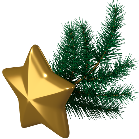 Star Branch for Christmas  3D Illustration