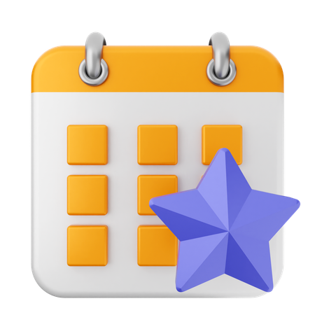 Star Calendar  3D Icon