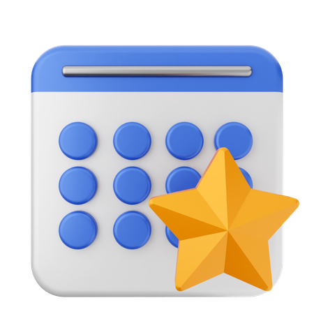 Star Calendar  3D Icon