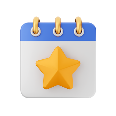 Star Calendar  3D Icon