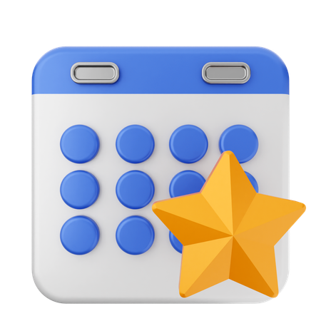 Star Calendar  3D Icon