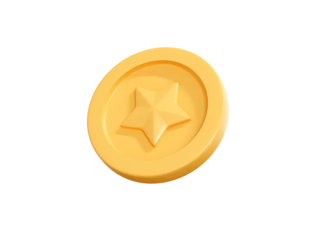 Star Coin 3D Illustration